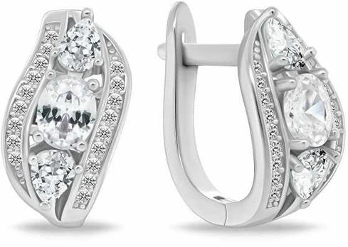 Brilio Silver Luxury sidabrinis earrings with zircons EA1180W