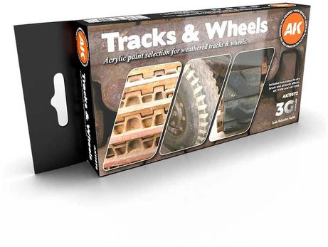 AK Interactive - Tracks & Wheels - 3rd generation - Akrilinių dažų rinkinys, AK11672