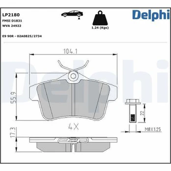DELPHI LP2180 Brake pad set