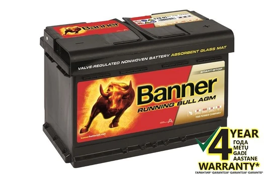 BANNER Running Bull AGM 57001 70Ah 720A (EN) akumuliatorius