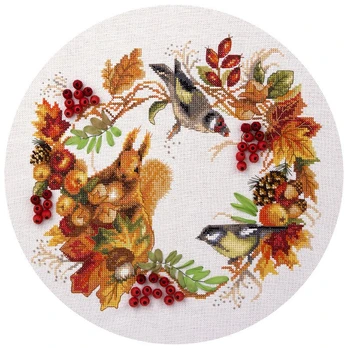 Cross stitch kit PANNA "Autumn wreath" PPS-1615
