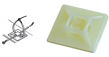 Haupa prisukamas dirželio laikiklis, 3.6mm 19x19mm, baltas, 100vnt