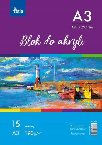 Tetis Blok do malowania A3 15k balta