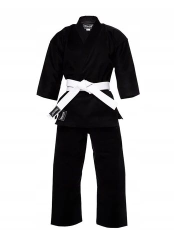 Evolution juodas karate kimono karatega 8 oz + diržas 200 cm