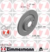 Stabdžių diskas ZIMMERMANN 610.3734.20 kaina