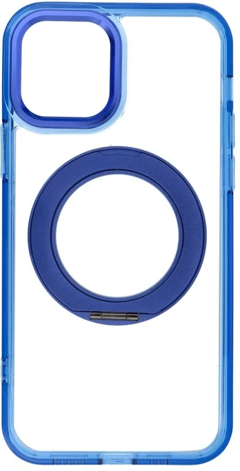 Dėklas Oem Case for iPhone 12 Frame Circle Stand compatible with MagSafe navy mėlynas