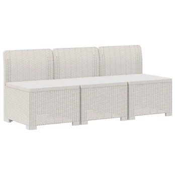 3- vietis Sodas Sofas Ratanas PP Balta