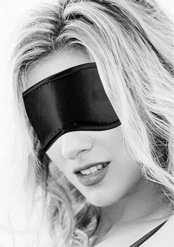 ToyJoy Satin Eye Mask Adjustable Black Soft Fabric Strap