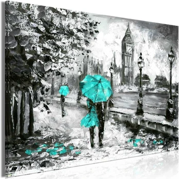 Artgeist Paveikslas - Walk in London (1 Part) Wide Turquoise
