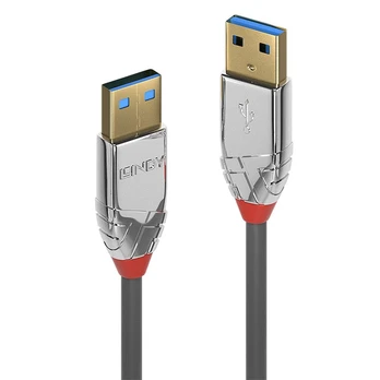 USB kabelis Lindy USB-A - USB-A 5 m Pilkas (36629)