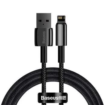 "Baseus" auksinis volframo kabelis USB į iP 2,4A 2 m (juodas)
