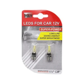 CAR BULB LED. FILAMENT T10 WHITE. 2PCS