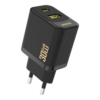 Dudao A27TEU Adapteris 30Watt 1xUSB-C 1xUSB-A Sort