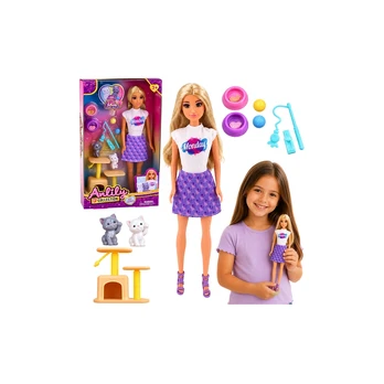 Lean Toys Lėlė su kačiukais 30 cm