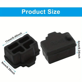 RJ45 tinklo jungties dulkėms atsparus dangtelis, Black-25pcs