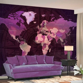 Artgeist Fototapetas - Violetinė World Map