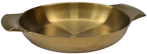 Metalinis dubuo-lėkštė 22cm 003-22 aukso spalvos