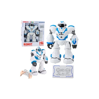 Lean Toys Interactive Remote Controlled Robot RC 16 Functions Lights Sounds Mėlyna