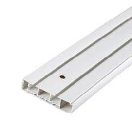 Lubinis karnizas 350 cm,  2 bėgių, baltos spalvos, plastikinis