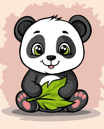 2024Paint by Numbers kit "Cute panda" 16.5x13 cm MINI305