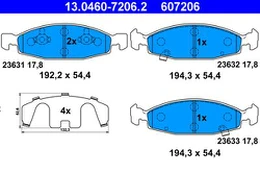 ATE 13.0460-7206.2 Brake pad set