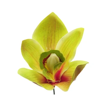 Dirbtinė gėlė orchidėjos žiedas : Spalva - Geltona