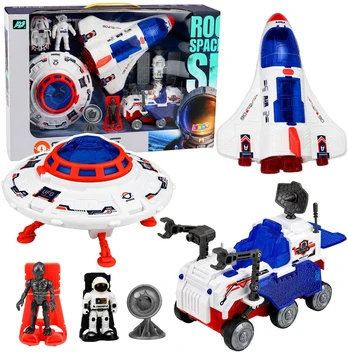 Lean Toys Space Shuttle Ufo Research Vehicle Satellite Astronauts Set