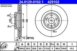 ATE 24.0129-0102.1 Brake Disc