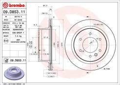 Stabdžių diskas BREMBO 09.D853.11 kaina