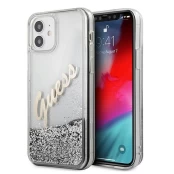 Dėklas Guess GUHCP12SGLVSSI Glitter Vintage Script iPhone 12 mini 5,4" Sidabrinis kaina