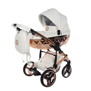 Junama Hand Craft White Rose Gold Vežimėlis 2 in 1