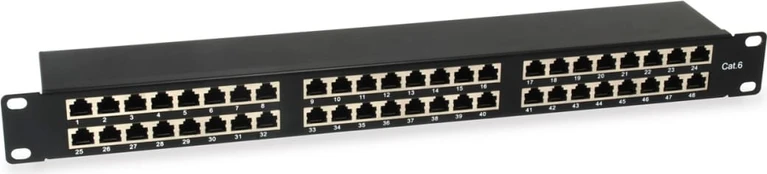 Equip Patchpanel 48x RJ45 Cat6 19" 1HE juodas