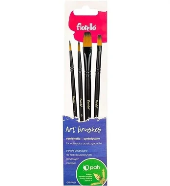 4 profesionalūs nailono meno teptukai, apvalūs