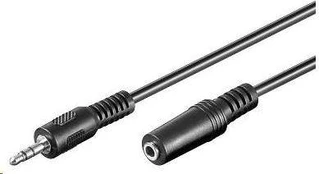 Kabelis PremiumCord Jack 3.5mm - Jack 3.5mm 5m juoda (kjackmf5)