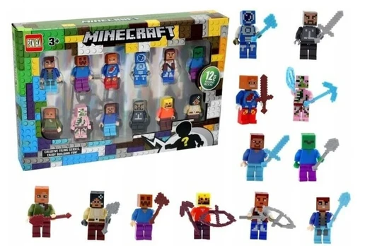 Figūrėlės konstruktoriams Minecraft, 12 vnt.