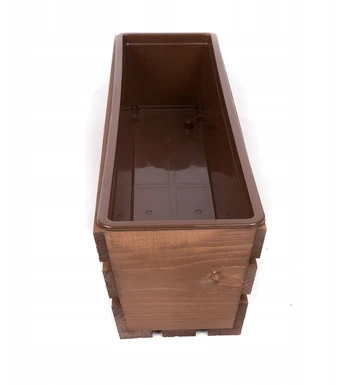 Medinė gėlių dėžė 60 cm, ruda