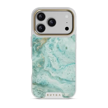 Uluwatu Waves - Teal iPhone 17 Pro Case, Elite Light (MagSafe) / Gold