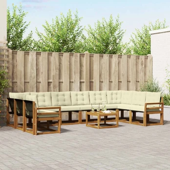 Lauko sofos komplektas 11 pcs Natūralus ir grietinėlė