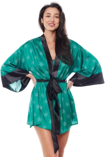 Anais Chalatas peniuaras Aster Robe Green
