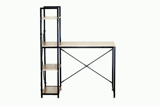 Modern Loft Rašomasis Stalas su 3 Lentynomis Dvikryptis Modern Oak