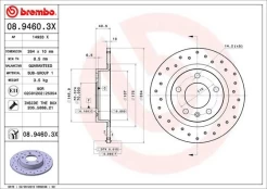 Stabdžių diskas BREMBO 08.9460.3X kaina