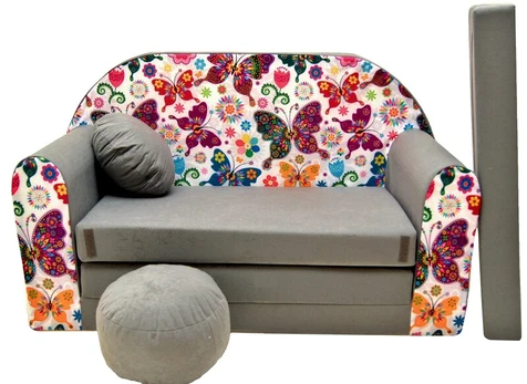 Vaikiška mini sofa Welox, pilka