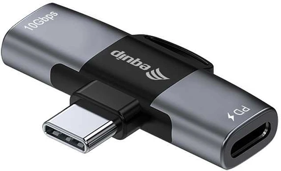 Adapteris USB Equip USB-C - USB-C x2 Pilka (133479)