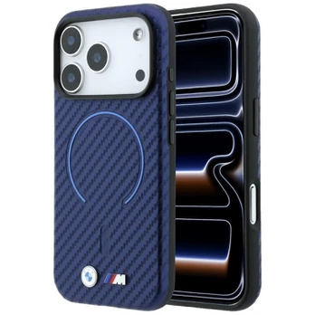 BMW M Carbon Printed Ring MagSafe Case for iPhone 18 Pro / 17 Pro Navy Blue