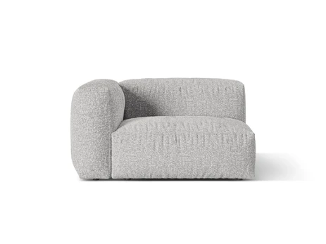 Boucle Modul Left, "Martina", 1 Seat, 120x106x75, Silver