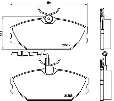 Stabdžių trinkelių rinkinys, diskinis stabdys BREMBO P 68 014