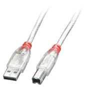 USB kabelis Lindy USB-A - USB-B 5 m Skaidrus (41755) kaina