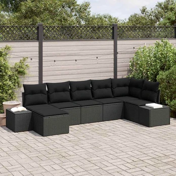 sodo sofa komplektas 7 dalys Juoda