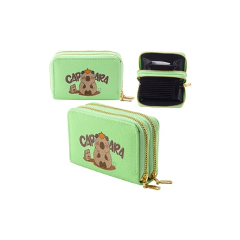 Lean Two-compartment wallet with card compartments Kapybara Žalias 12.5 x 8.5cm
