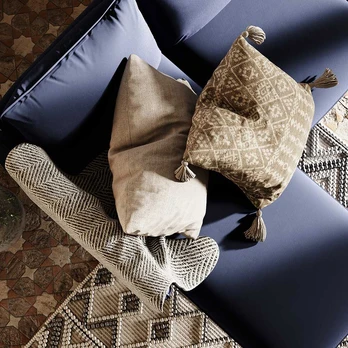 CUSTOMFORM Kampinė Sofa, POSH L WOOD, 0.89x2.1x0.9 m, Rašalinė